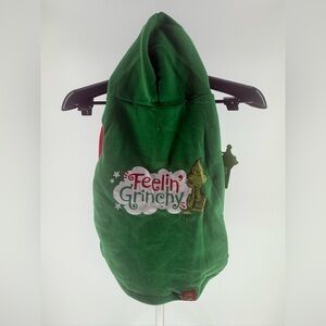 Dr. Seuss The Grinch Feeling Grinchy Holiday Pet Hoodie Dog Size Medium Green